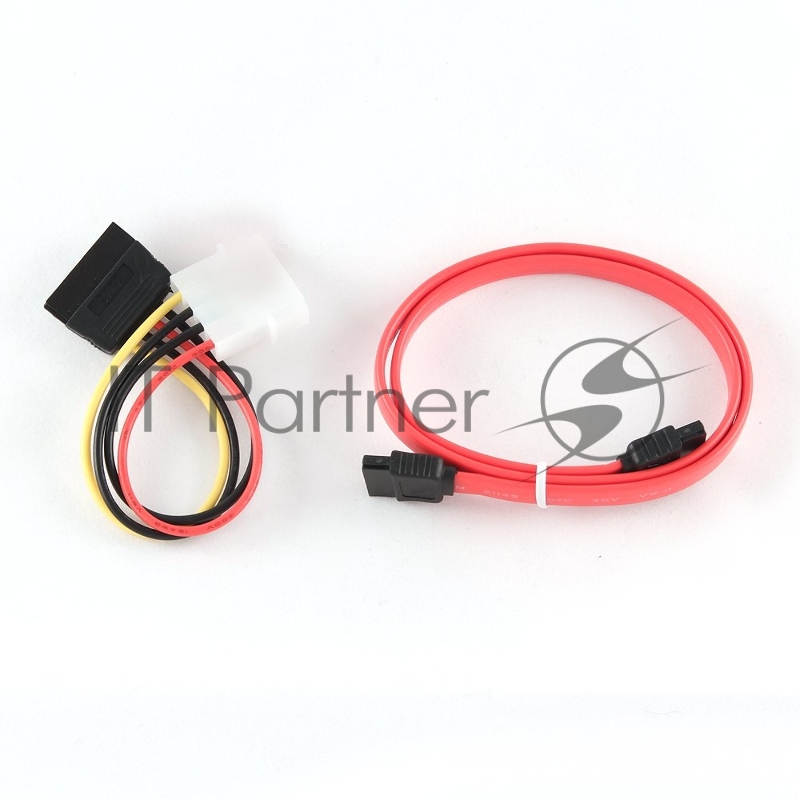 Кабель Gembird/Cablexpert SATA интерфейсный (48 см) 7pin/7pin и питания (15 см) 4pin/15pin