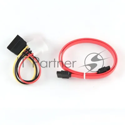 Кабель Gembird/Cablexpert SATA интерфейсный (48 см) 7pin/7pin и питания (15 см) 4pin/15pin