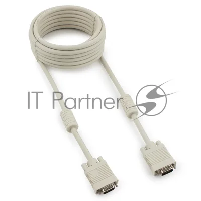Кабель Gembird/Cablexpert VGA Premium, 15M/15M,5.0м, серый, тройной экран, феррит.кольца
