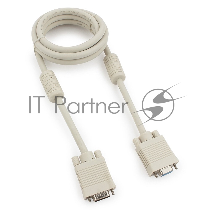 Кабель Gembird удлинитель VGA Premium,1.8м,15M/15F,тройн. экран,феррит. кольца,пакет