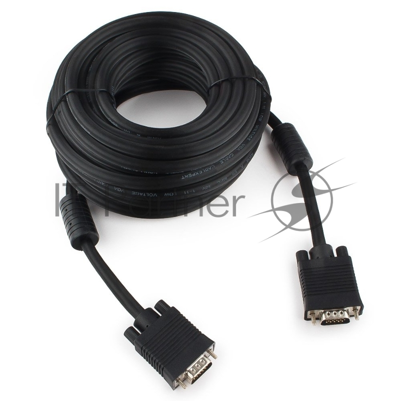 Кабель Gembird/Cablexpert VGA Premium, 15M/15M, 10м, черный, тройной экран, феррит.кольца