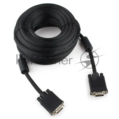 Кабель Gembird/Cablexpert VGA Premium, 15M/15M, 10м, черный, тройной экран, феррит.кольца