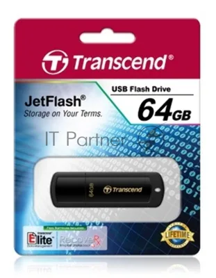 Флешка USB Transcend JetFlash 350 (TS64GJF350), 64Gb, USB 2.0, R/W 15/7, черный