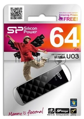 Флешка USB Silicon Power R/W USB 64Gb Ultima U03 SP064Gb,UF2U03V1K USB 2.0, черный