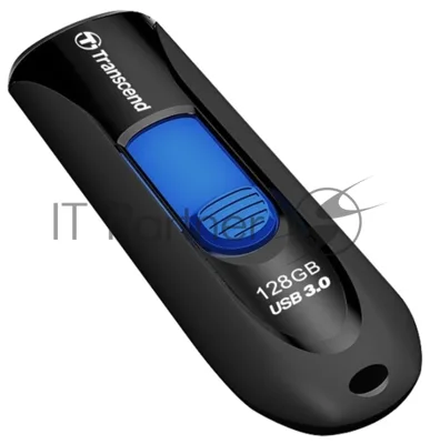 Флешка USB Transcend JetFlash 790 (TS128GJF790K), 128Gb, USB 3.0, R/W 90/40, черный/синий