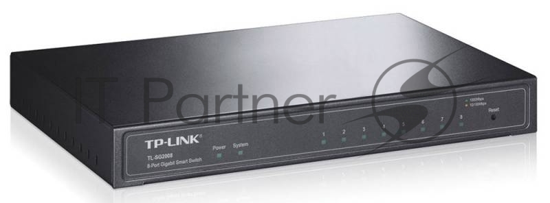 Коммутатор TP-Link SMB TL-SG2008 8-port Pure-Gigabit Desktop Smart Switch, 8 10/100/1000Mbps RJ45 ports, Tag-based VLAN, STP/RSTP/MSTP, IGMP V1/V2/V3 Snooping, DHCP Filtering, 802.1P Qos, Rate Limiting, Voice VLAN,