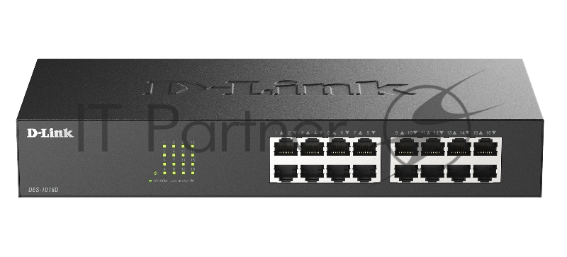 Коммутатор D-Link DES-1016D, 16×100 Мбит/с, неуправляемый