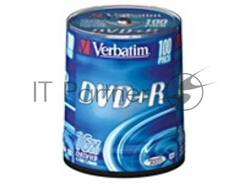 Диск DVD+R Verbatim 4.7Gb 16x Cake Box (100шт) (43551)