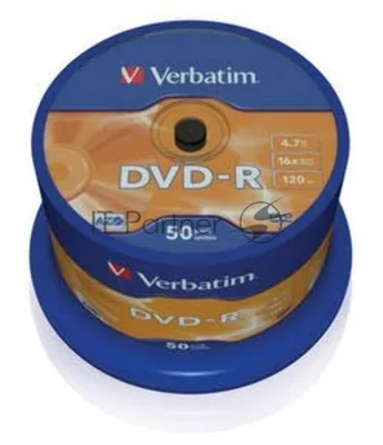 Диск DVD-R Verbatim 4.7Gb 16x Cake Box (50шт) (43548)