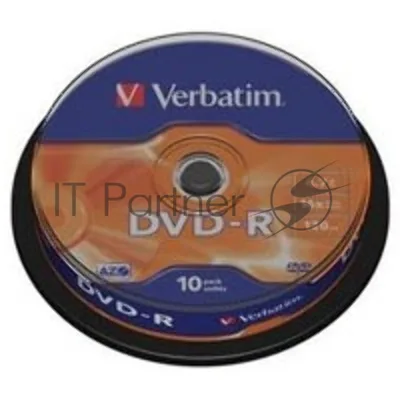 Диск DVD-R Verbatim 4.7Gb 16x bulk (10шт) (43729)