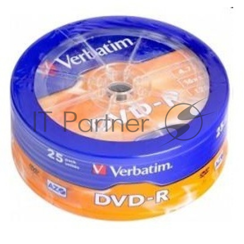 Диск DVD-R Verbatim 4.7Gb 16x Cake Box (25шт) (43730)