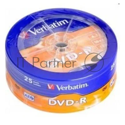 Диск DVD-R Verbatim 4.7Gb 16x Cake Box (25шт) (43730)