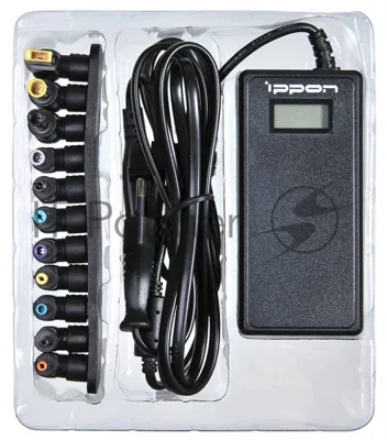 Блок питания Ippon D90U автоматический 90W 15V-19.5V 10-connectors 8A 1xUSB 2.1A от бытовой электросети LСD индикатор