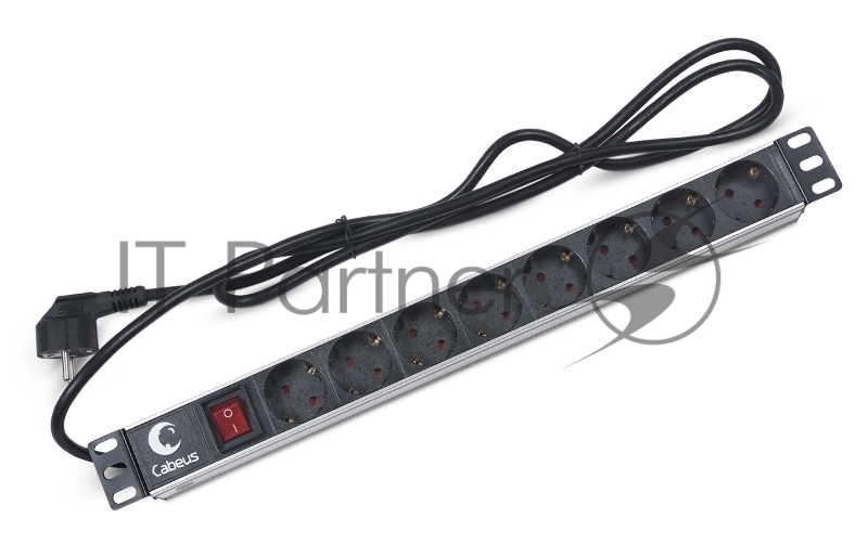 Блок евророзеток для 19" шкафов Cabeus PDU-8P-2EU