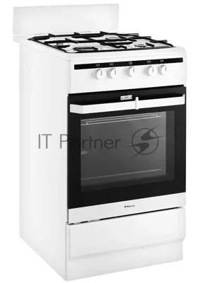 Плита газовая Hansa FCGW51001 белый, конфорок 4 шт, духовка 56 л, 50 см x 85 см x 60 см