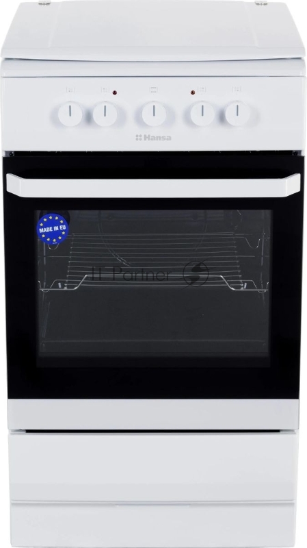 Плита электрическая Hansa FCEW53000 белый, конфорок 4 шт, духовка 68 л, 50 см x 85 см x 60 см