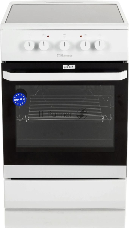 Плита электрическая Hansa FCCW54000 белый, конфорок 4 шт, духовка 68 л, 50 см x 85 см x 60 см