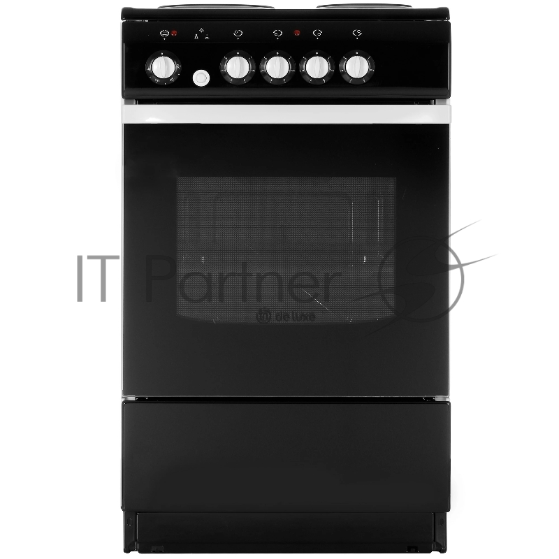 Плита электрическая De Luxe 5004.12э черный, конфорок 4 шт, духовка 46 л, 50 см x 85 см x 50 см