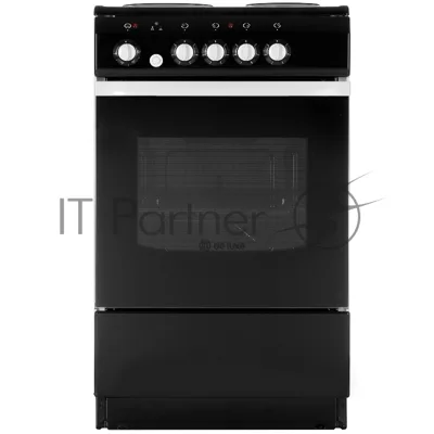 Плита электрическая De Luxe 5004.12э черный, конфорок 4 шт, духовка 46 л, 50 см x 85 см x 50 см