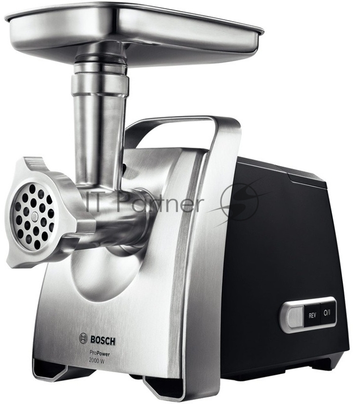 Мясорубка электрическая Bosch MFW68660 черный, 2200 Вт, 4.3 кг/мин, реверс, защита от перегрузки, металлический лоток, насадки - 10