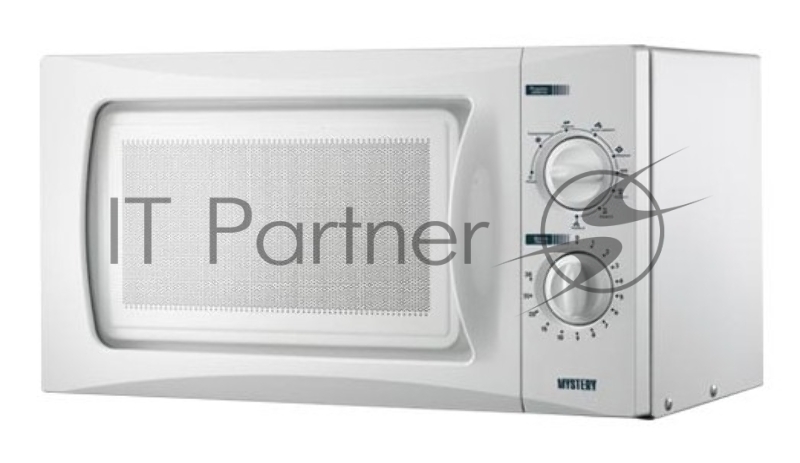 Микроволновая печь Mystery MMW-2009G белый, 20 л, 700 Вт, переключатели - поворотный механизм