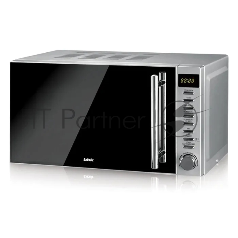 Микроволновая печь BBK 20MWS-721T/BS-M серебристый, 20 л, 700 Вт, переключатели - кнопки, поворотный механизм