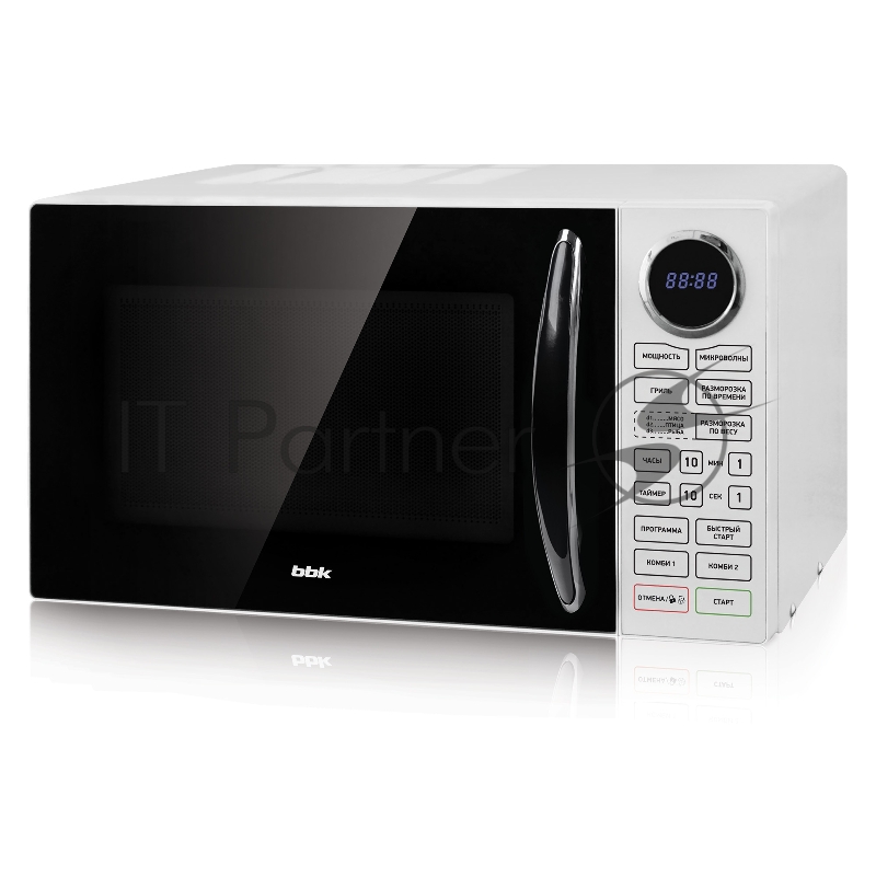 Микроволновая печь BBK 23MWG-930S/BW белый/черный, 23 л, 900 Вт, переключатели - сенсор