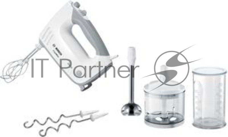 Миксер Bosch MFQ36480 белый/серый, ручной, 450 Вт, 0.6 л, 5 скоростей