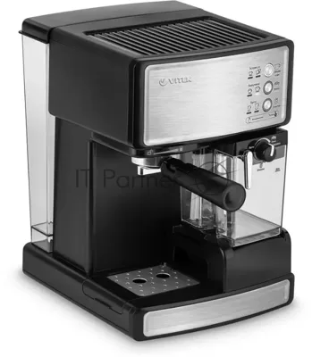 Кофеварка рожковая Vitek VT-1514 (BK) нержавеющая сталь/черный, исп. кофе - молотый, 1.65 л, 1238 Вт, 15 бар