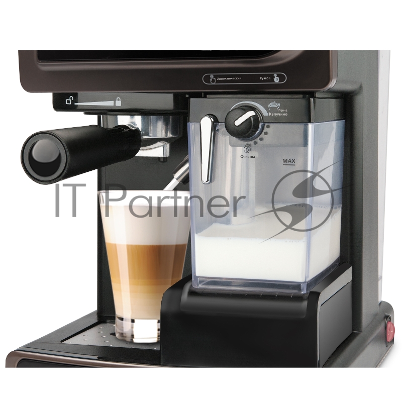 Кофеварка рожковая Vitek VT-1517 (BN) коричневый, исп. кофе - молотый, 1.65 л, 1238 Вт, 15 Бар