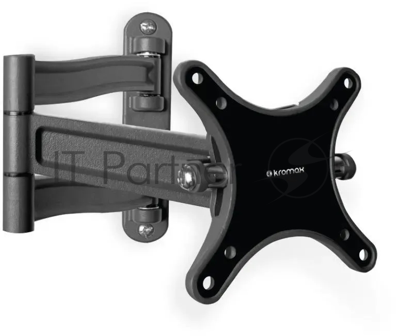 Кронштейн для телевизора Kromax TECHNO-1 темно-серый, 10"-26" макс. 15 кг, настенный, поворот и наклон