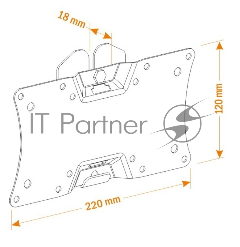 Кронштейн для телевизора Holder LCDS-5060 черный глянец 19"-32" макс.30кг настенный фиксированный