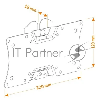Кронштейн для телевизора Holder LCDS-5060 черный глянец 19"-32" макс.30кг настенный фиксированный