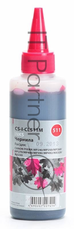 Чернила Cactus CS-I-CL511M пурпурный (100мл) Canon PIXMA MP240/MP250/MP260/MP270/MP480