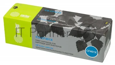 Картридж лазерный Cactus CS-CF401X голубой (2300 стр.) для HP CLJ M252/252N/252DN/252DW/M277n/M277DW