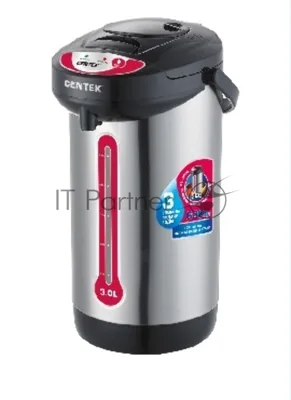Термопот Centek CT-0080 черный, 3л, 600Вт, 3 способа подачи воды, корпус из нержавеющей стали