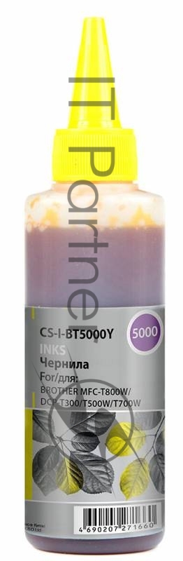 Чернила Cactus CS-I-BT5000Y желтый 100мл для Brother DCP-T300, DCP-T500W,DCP-T700W, MFC-T800W