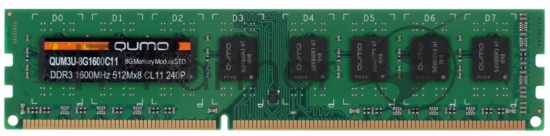 Оперативная память Qumo, DDR3L, 8GB (1x8GB), DIMM, 1600MHz, CL11