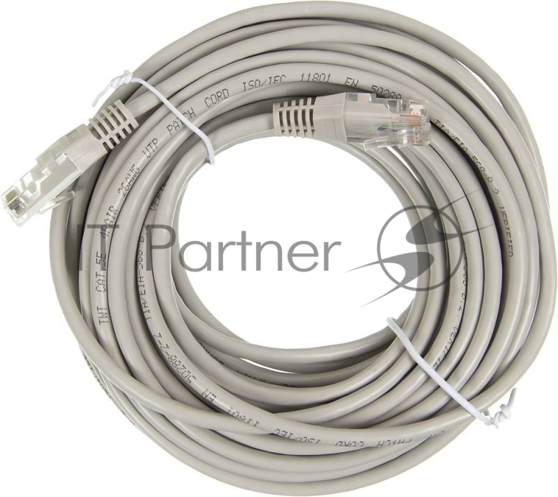 Патч-корд LANMASTER UTP TWT-45-45-10-GY вилка RJ-45-вилка RJ-45 cat.5е 10м серый ПВХ (уп.:1шт)