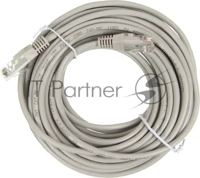 Патч-корд LANMASTER UTP TWT-45-45-10-GY вилка RJ-45-вилка RJ-45 cat.5е 10м серый ПВХ (уп.:1шт)