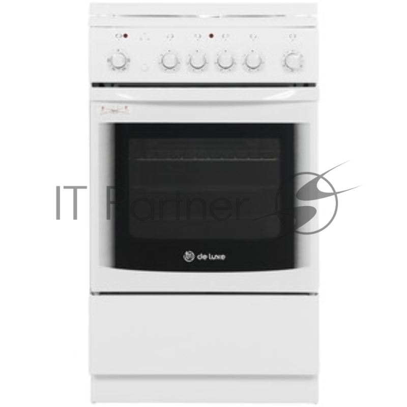 Плита электрическая De Luxe 506004.03Э (кр) белый, конфорок 4 шт, духовка 60 л, 50 см x 85 см x 60 см