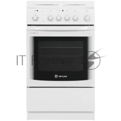 Плита электрическая De Luxe 506004.03Э (кр) белый, конфорок 4 шт, духовка 60 л, 50 см x 85 см x 60 см