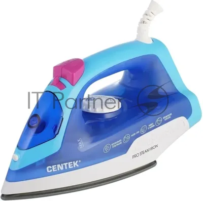 Утюг Centek CT-2348 синий/белый, 1600 Вт, 20 г/мин, 80 г/мин, 200 мл