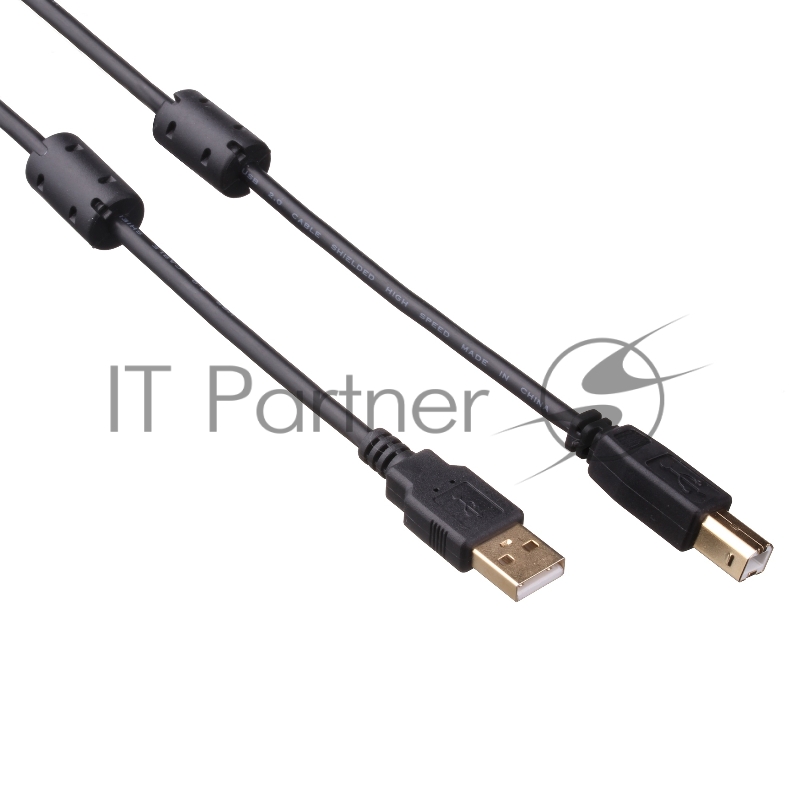 Кабель USB 2.0 A-->B 3м ExeGate 2 фильтра, позолоченные контакты