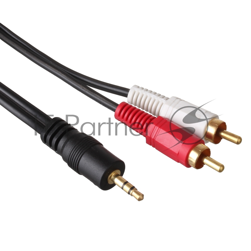 Кабель аудио Exegate 3.5мм Jack M - 2xRCA M 5м позолоченные разъемы