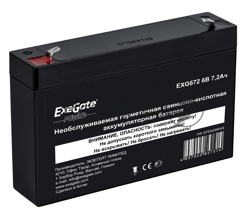 Батарея для ИБП ExeGate EP234536RUS GP 672/EXG672 (6V 7.2Ah) клеммы F1