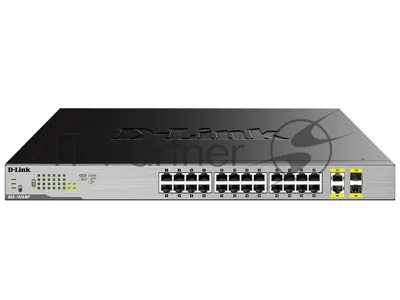 Коммутатор D-Link DGS-1026MP/A1A, 24×1 Гбит/с + 2×1 Гбит/с Combo, неуправляемый