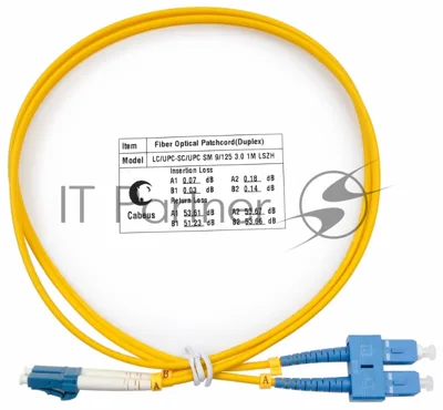 Патч-корд оптический Cabeus FOP(d)-9-LC-SC-1m duplex LC-SC 9/125 sm 1м LSZH