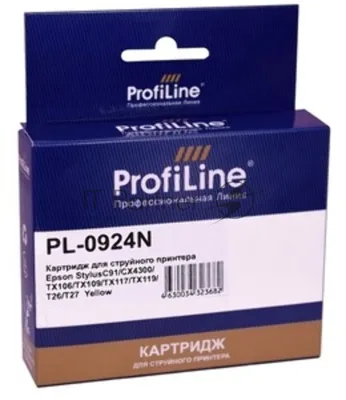 Чернила PL-T0634/T0734/T0924/T1284 для принтеров Epson Yellow C67/C79/C87/C91/CX3700/CX4100/CX4300/CX4700/CX3900/CX3905/CX4900/TX106/TX109/TX117/TX119/T26/T27 S22/SX125/SX130/SX420W/SX425W/Office BX305F/BX305FW пигментные 250 мл ProfiLine