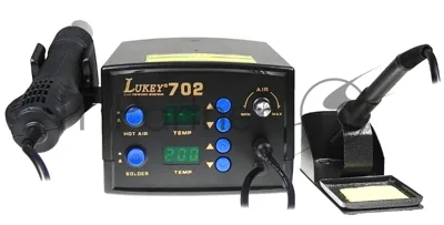 Станция паяльная термовоздушная + паяльник Lukey 702